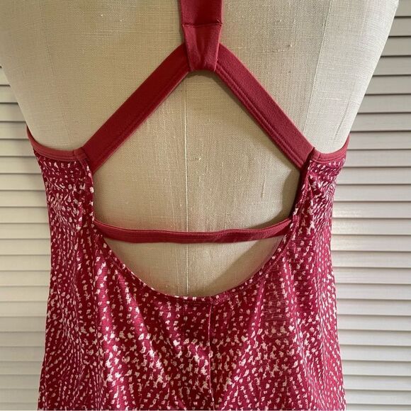 Prana Racerback Crimson Red & White Tank Top Sz-L - Picture 7 of 9